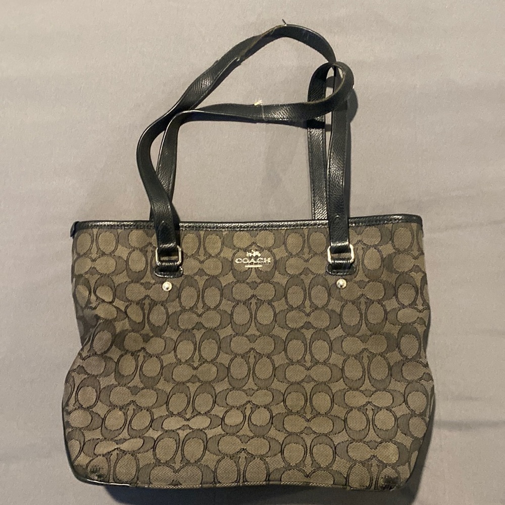 Coach Signature Zip Top Tote